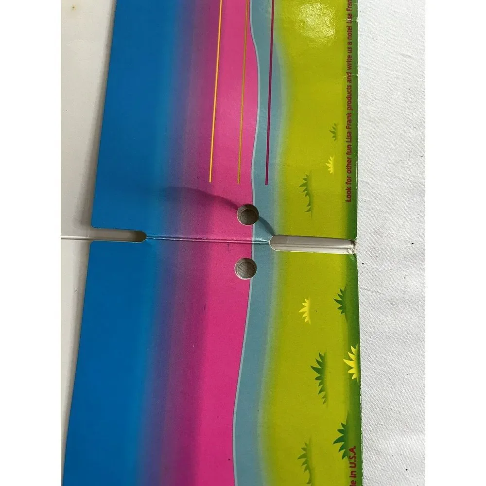 Vintage Lisa Frank‎ Bifold 3 Hole Pocket Folder Golden Lab Puppy With Ball